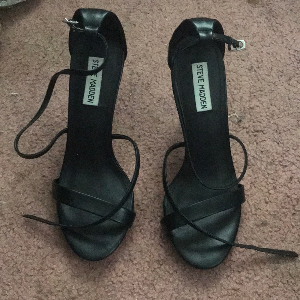 Steve Madden Strappy  Black Heels Size 9
